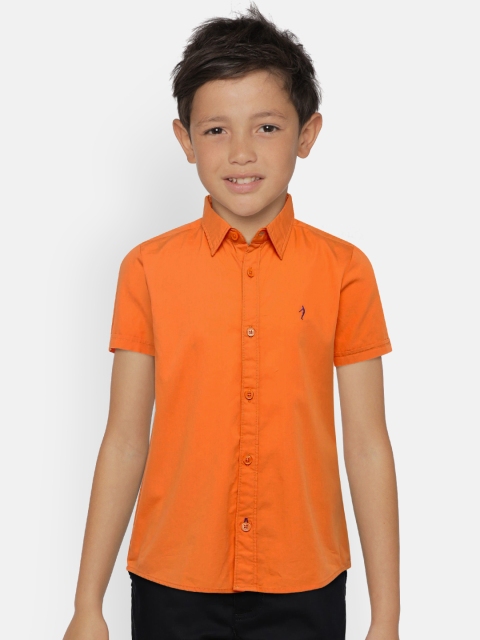 

Indian Terrain Boys Orange Regular Fit Solid Casual Shirt