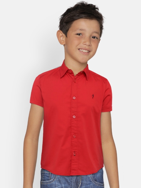 

Indian Terrain Boys Red Regular Fit Solid Casual Shirt