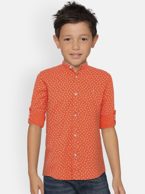 

Indian Terrain Boys Orange Regular Fit Printed Casual Shirt