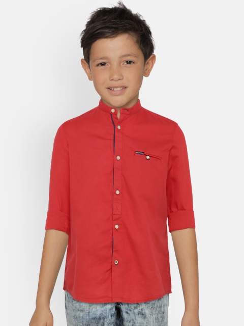

Indian Terrain Boys Red Regular Fit Solid Casual Shirt