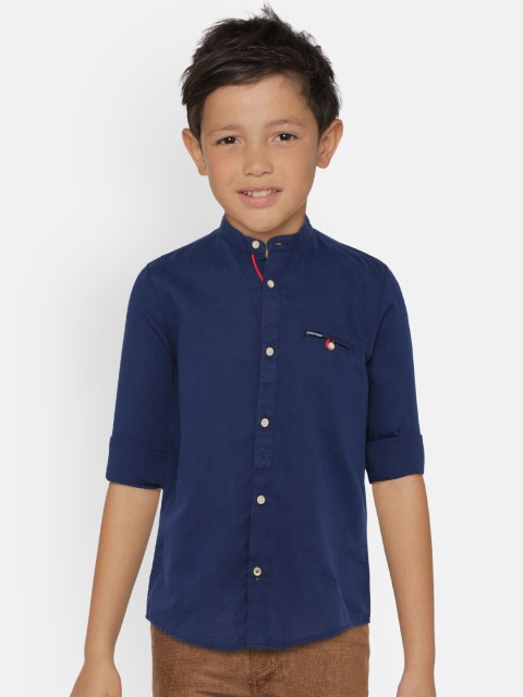 

Indian Terrain Boys Blue Regular Fit Solid Casual Shirt