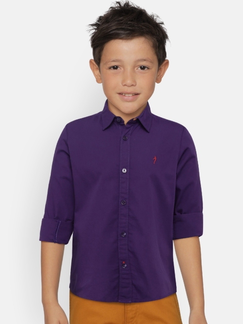 

Indian Terrain Boys Violet Regular Fit Solid Casual Shirt