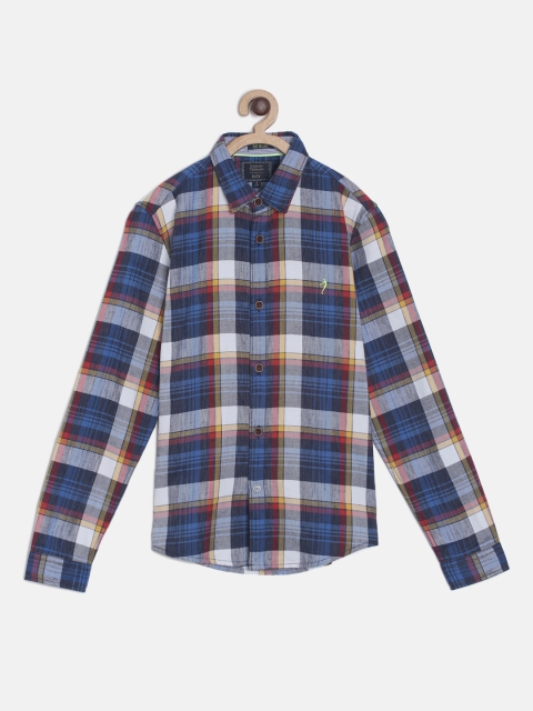 

Indian Terrain Boys Blue & Red Regular Fit Checked Casual Shirt