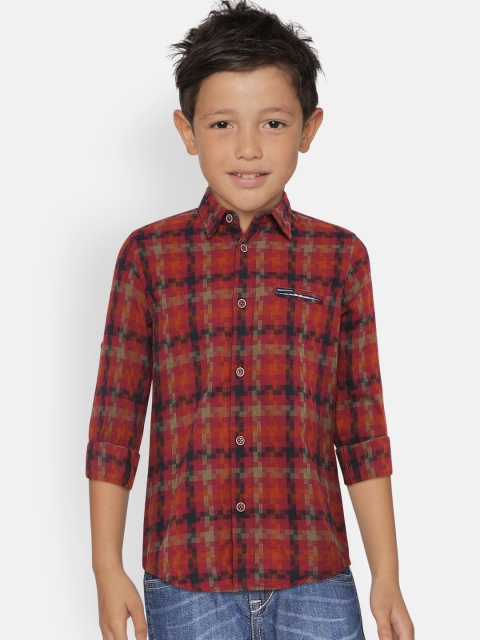 

Indian Terrain Boys Red Regular Fit Checked Casual Shirt