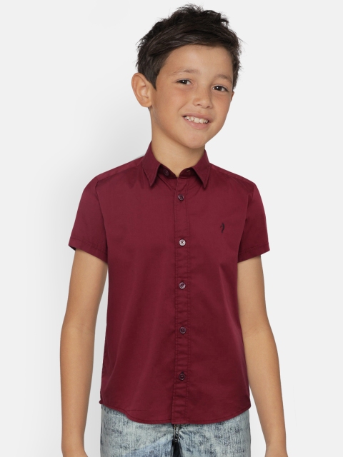 

Indian Terrain Boys Maroon Regular Fit Solid Casual Shirt