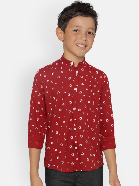 

Indian Terrain Boys Red Regular Fit Printed Casual Shirt