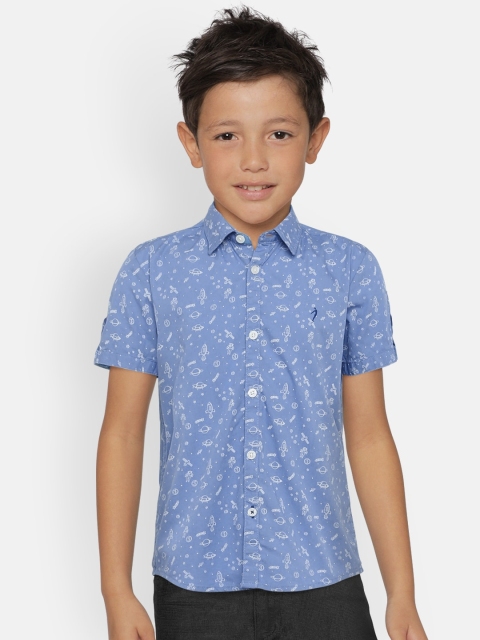 

Indian Terrain Boys Blue Regular Fit Printed Casual Shirt