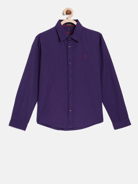 

Indian Terrain Boys Violet Regular Fit Solid Casual Shirt