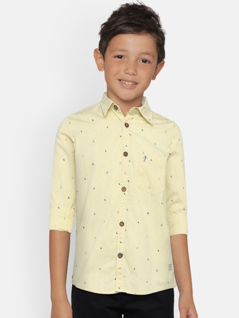 

Indian Terrain Boys Yellow Regular Fit Printed Casual Shirt
