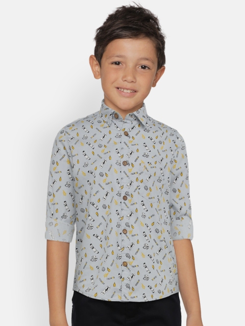 

Indian Terrain Boys Grey Regular Fit Printed Casual Shirt