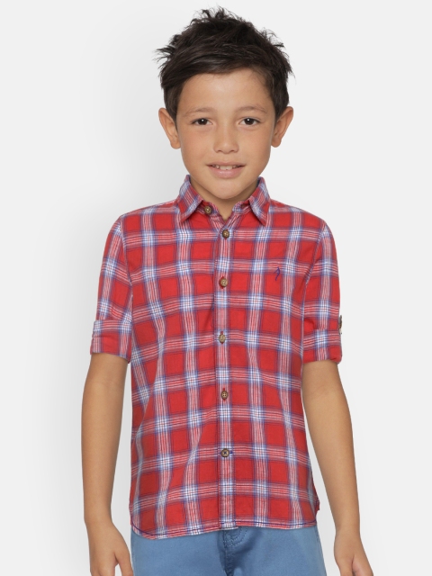 

Indian Terrain Boys Red & Blue Regular Fit Checked Casual Shirt