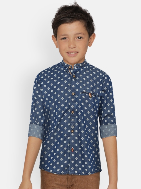 

Indian Terrain Boys Blue Regular Fit Printed Casual Shirt