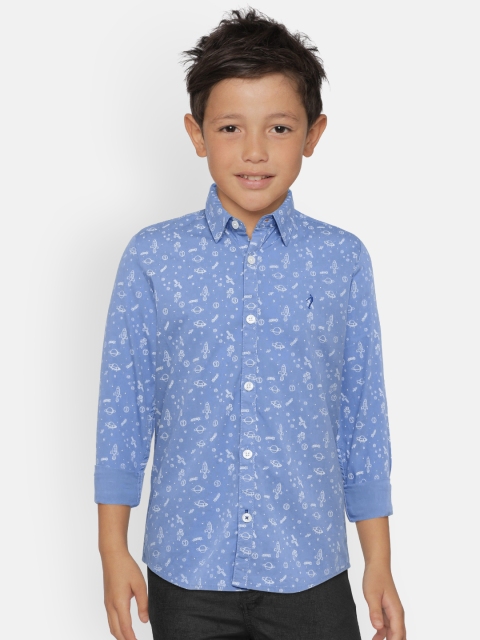 

Indian Terrain Boys Blue Regular Fit Printed Casual Shirt