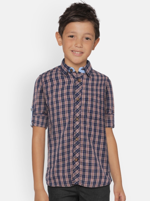 

Indian Terrain Boys Red & Blue Regular Fit Checked Casual Shirt