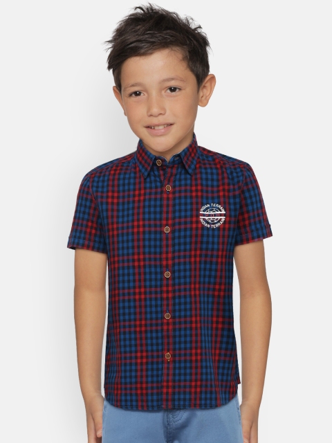 

Indian Terrain Boys Blue & Red Regular Fit Checked Casual Shirt