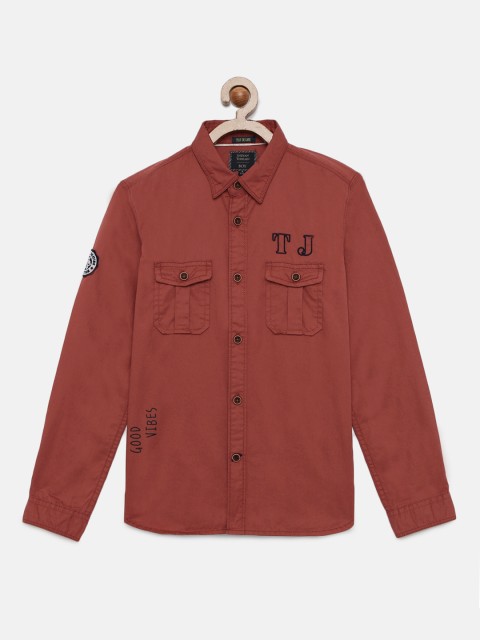 

Indian Terrain Boys Maroon Regular Fit Solid Casual Shirt
