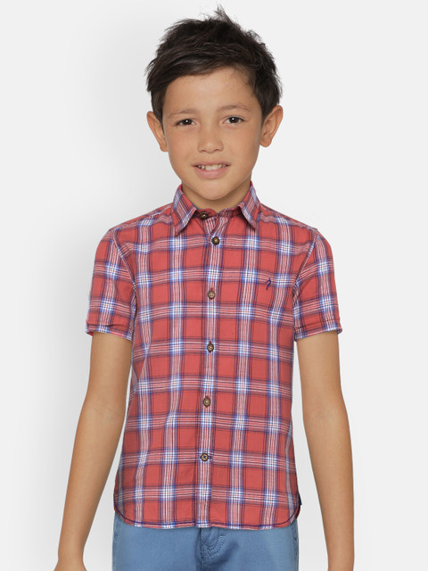 

Indian Terrain Boys Red Regular Fit Checked Casual Shirt