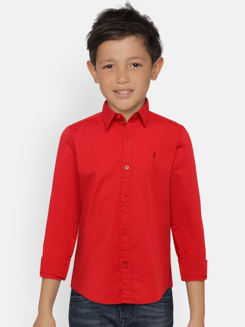 

Indian Terrain Boys Red Regular Fit Solid Casual Shirt