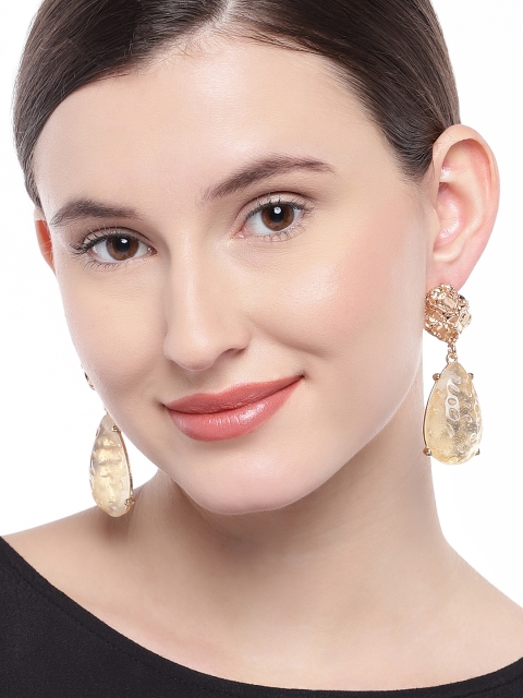 

OOMPH Gold-Toned Teardrop Shaped Drop Earrings