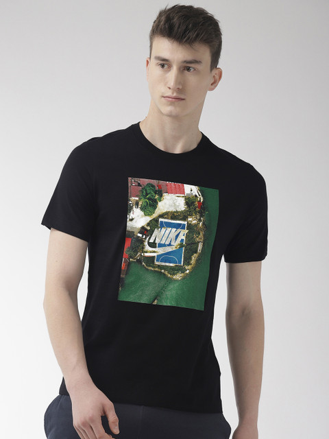 

Nike Men Black Printed COURT 2 T-shirt