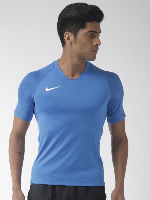 

Nike Men Blue Solid Dri-FIT Breathe Strike T-Shirt