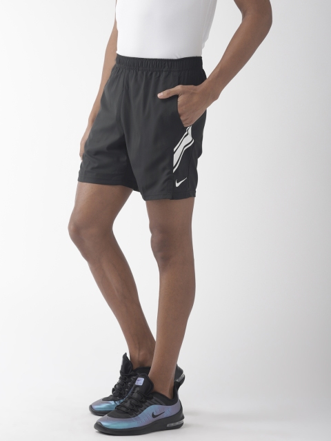 

Nike Men Black Solid Court Dri-FIT Sports Shorts