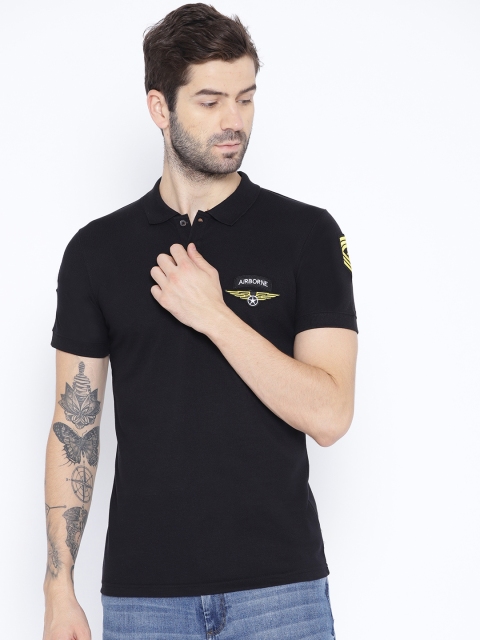 

Unisopent Designs Men Black Solid Polo Collar T-shirt