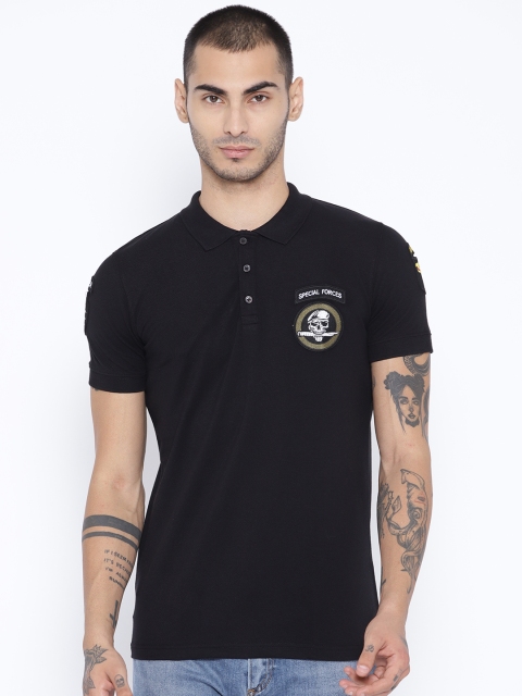 

Unisopent Designs Men Black Solid Polo Collar T-shirt