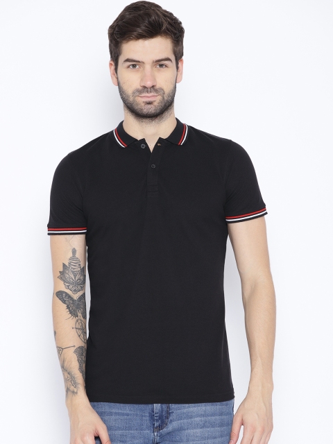 

Unisopent Designs Men Black Solid Polo Collar T-shirt