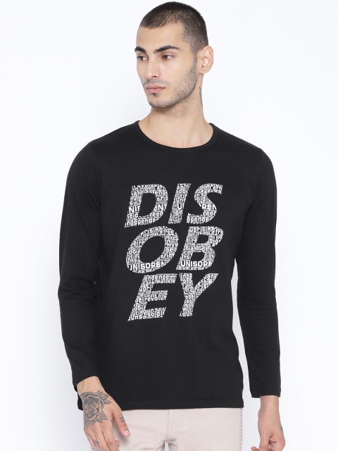 

Unisopent Designs Men Black & White Printed Round Neck T-shirt