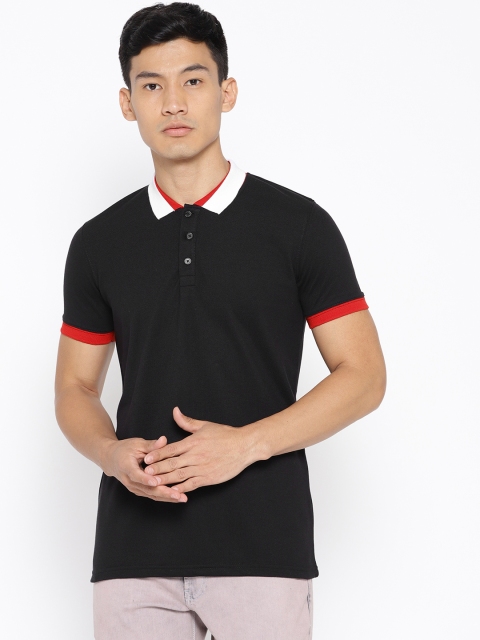 

Unisopent Designs Men Black Solid Polo Collar T-shirt