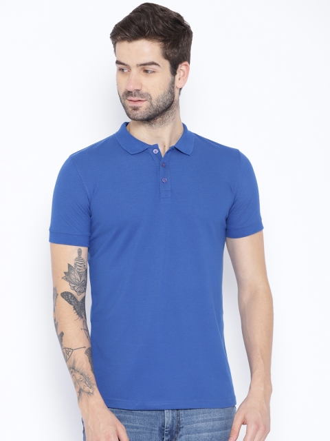 

Unisopent Designs Men Blue Solid Polo Collar T-shirt