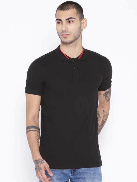 

Unisopent Designs Men Black Solid Polo Collar T-shirt