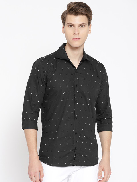 

Molly & Michel Men Black & Beige Original Slim Fit Printed Casual Shirt
