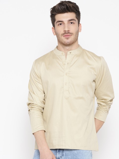 

Molly & Michel Men Beige Solid Straight Kurta