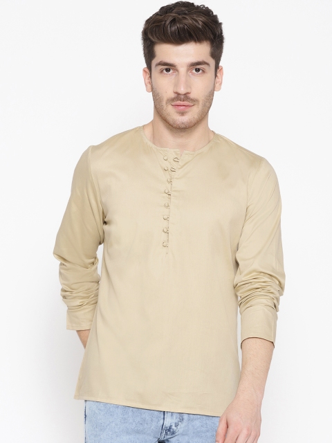 

Molly & Michel Men Beige Solid Straight Kurta