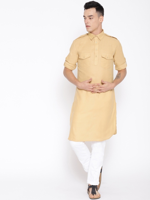 

Molly & Michel Men Beige Solid Pathani Kurta