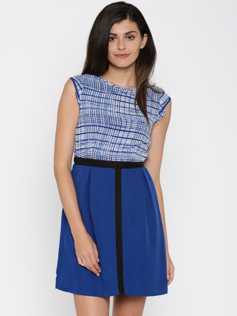 

Annabelle by Pantaloons Blue Printed Tailored Dress