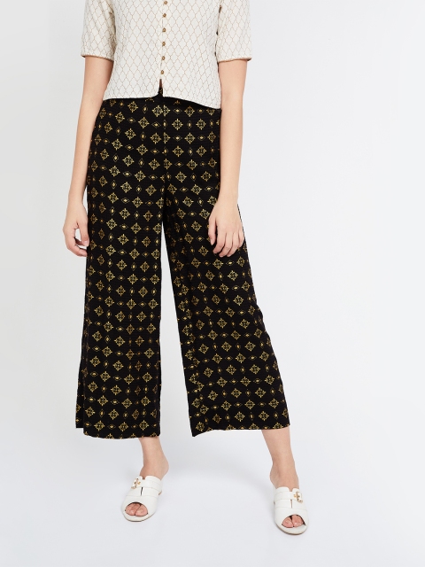 

Colour Me by Melange Women Black Regular Fit Printed Culottes