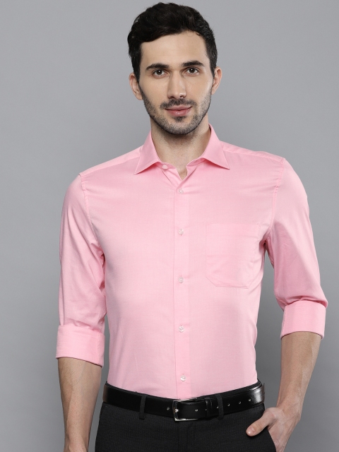 

Louis Philippe Men Pink & White Classic Fit Self Design Formal Shirt