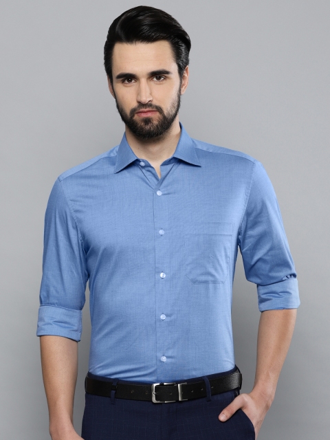 

Louis Philippe Men Blue Classic Fit Solid Formal Shirt