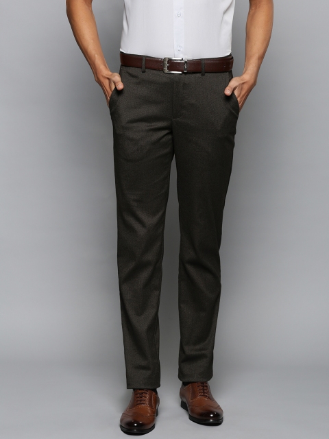 

Louis Philippe Men Brown Slim Fit Self-Design Formal Trousers