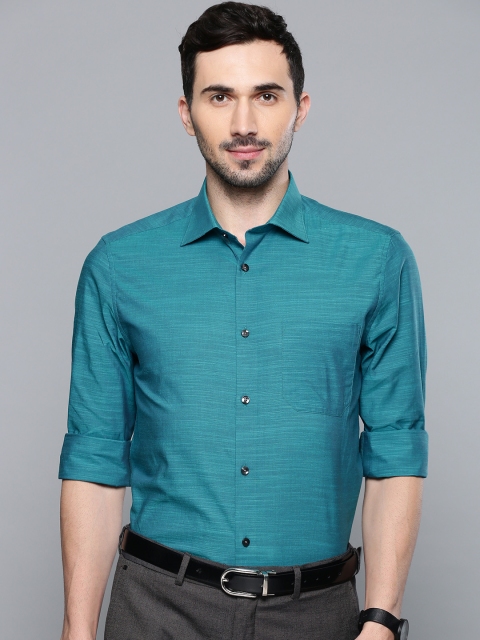 

Louis Philippe Men Teal Blue Classic Regular Fit Solid Formal Shirt