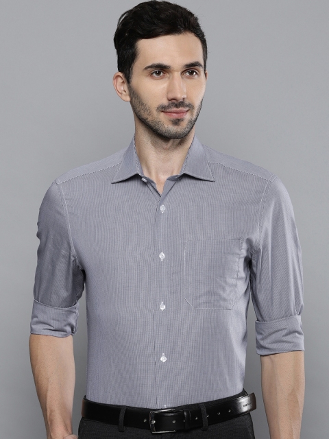 

Louis Philippe Men Navy Blue & White Classic Fit Checked Formal Shirt