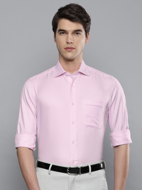 

Louis Philippe Men Pink & White Classic Fit Self Design Permapress finest wrinkle free Formal Shirt