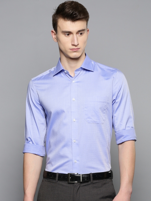 

Louis Philippe Men Blue Classic Fit Self-Design Formal Shirt
