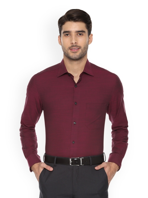

Louis Philippe Men Burgundy Classic Regular Fit Solid Formal Shirt