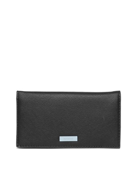

MANGO Women Black Solid Two Fold Wallet