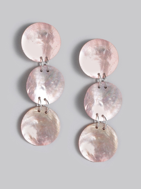 

MANGO Rose Gold-Toned Sea Shell Circular Drop Earrings