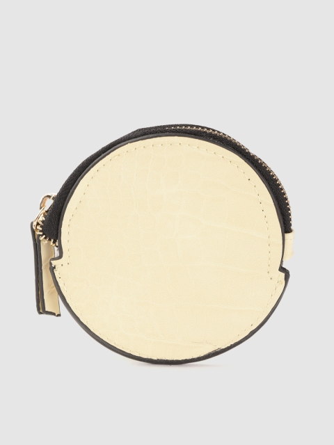 

MANGO Cream-Coloured Textured Coin Purse